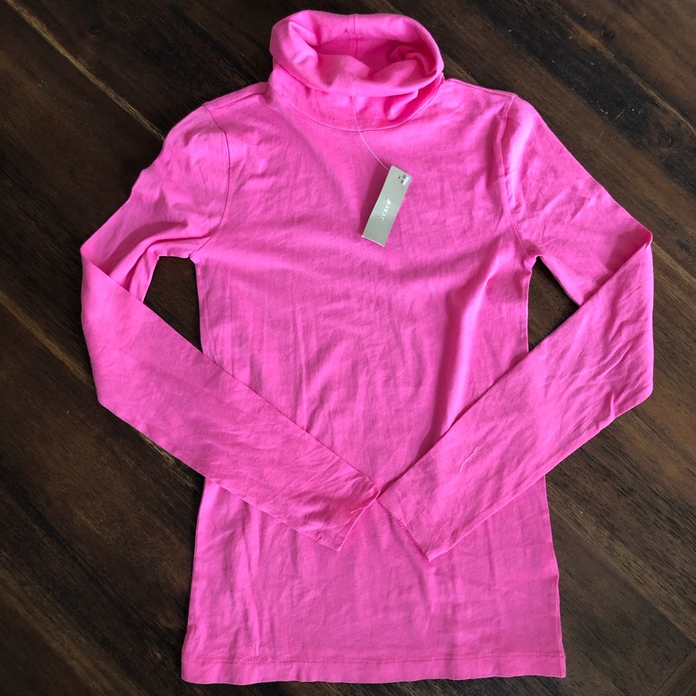 NWT J.Crew Bubblegum Pink Tissue Turtleneck